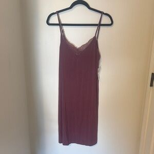 Nordstrom Burgundy Lace Detail Chemise